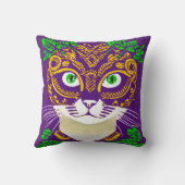 マルディグラスマスクをかわいい猫 クッション (裏面)