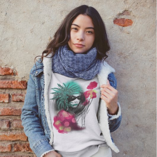 マルディグラスマスクカーニバルガールニューオーリンズ スウェットシャツ