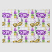 マルディグラスマスクグリーンパープル金ゴールドイエロー 薄葉紙 (正面)