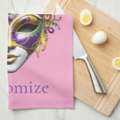 マルディグラスマスクサンダー_コーブ キッチンタオル (四つ折り)