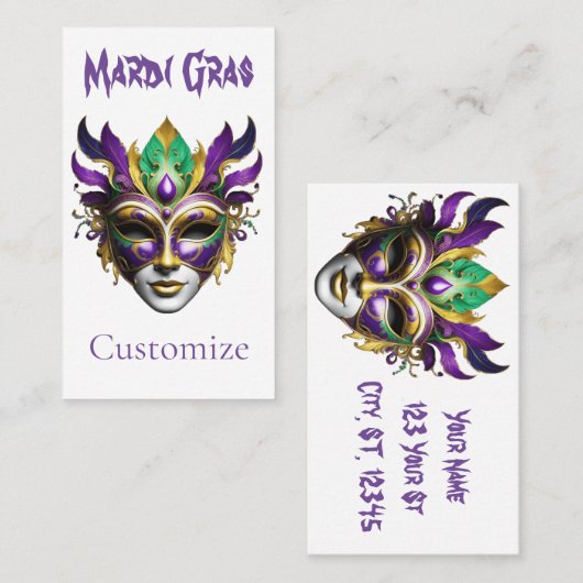 マルディグラスマスクサンダー_コーブ 名刺 (正面/裏面)