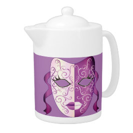 マルディグラスマスクティーポット（中）