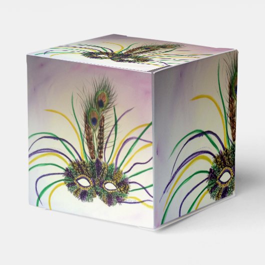 マルディグラスマスクパーティーの好意カスタムギフトボックス フェイバーボックス (裏面サイド)