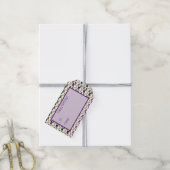 マルディグラスマスクパープルグリーンフェイク金ゴールドブラック ギフトタグ (より糸付き)