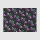 マルディグラスマスクパープルグリーン金ゴールドスパークルスパターン 薄葉紙 (正面)