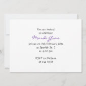 マルディグラスマスクパープルグリーン金ゴールドスパークル招待状 招待状 (裏面)