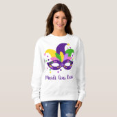 マルディグラスマスクビーズカーニバルパーソナライズされた服 スウェットシャツ (正面フル)