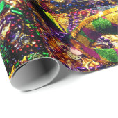 マルディグラスマスクビーズ大規模カーニバル ラッピングペーパー (ロールコーナー)