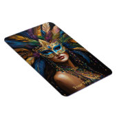 マルディグラスマスクフェザービーズカスタム文字かわいい マグネット (右側)