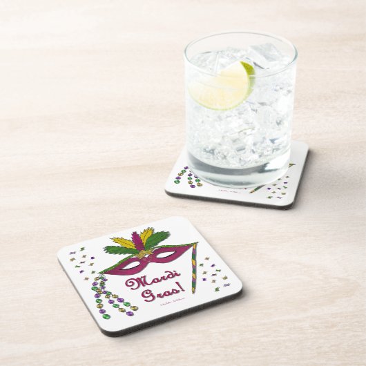 マルディグラスマスクフェザービーズ コースター (右側)