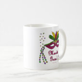 マルディグラスマスクフェザービーズ コーヒーマグカップ (正面右)