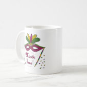 マルディグラスマスクフェザービーズ コーヒーマグカップ (正面左)
