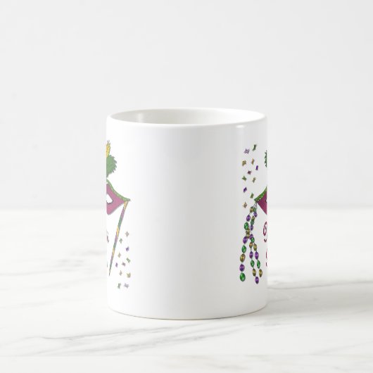 マルディグラスマスクフェザービーズ コーヒーマグカップ (中央)