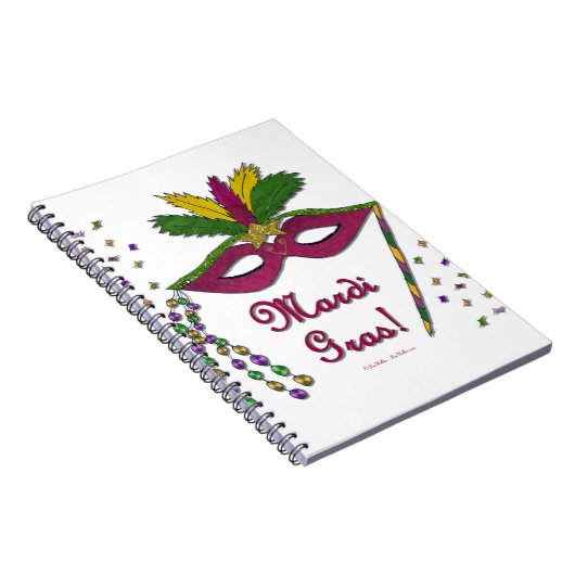 マルディグラスマスクフェザービーズ ノートブック (右側)
