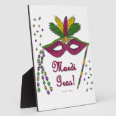 マルディグラスマスクフェザービーズ フォトプラーク (側面)