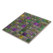 マルディグラスマスクフェザー(紋章の)フラ・ダ・リタイルプリント タイル (側面)