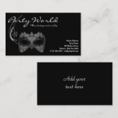 マルディグラスマスクブラックビジネスカード 名刺 (正面/裏面)