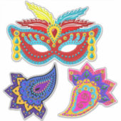 マルディグラスマスク装飾 |シェリーの芸術 シール (正面)