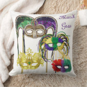 マルディグラスマスク1 クッション (ブランケット)