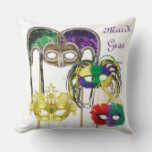 マルディグラスマスク1 クッション (正面)