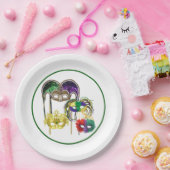 マルディグラスマスク1 ペーパープレート (パーティー)