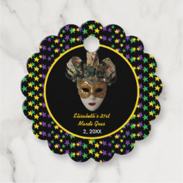 マルディグラスマスク21歳の誕生日パーティー フェイバータグ