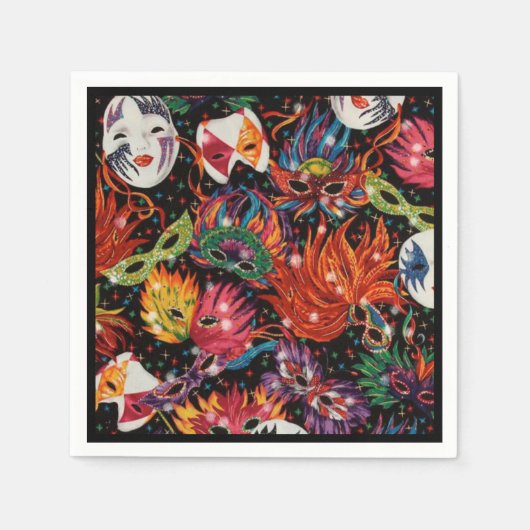 マルディグラスマスク2 スタンダードカクテルナプキン (正面)