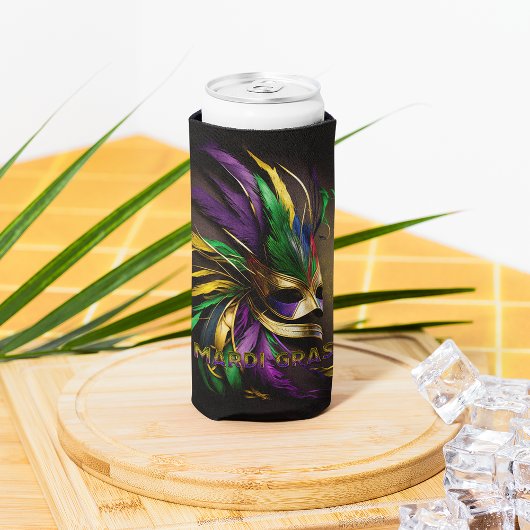 マルディグラスマスク スリム缶クーラー