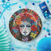 マルディグラスマスク&ヘアドレカスタムス文字パーティー ペーパープレート (パーティー)