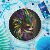 マルディグラスマスク ペーパープレート (パーティー)