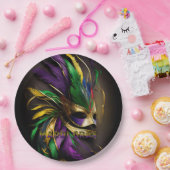 マルディグラスマスク ペーパープレート (パーティー)