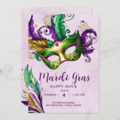 マルディグラスマスク 招待状 (正面/裏面)