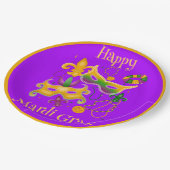 マルディグラスマスク（紋章の）フラ・ダ・リビーズキングケーキ ペーパープレート (アングル)