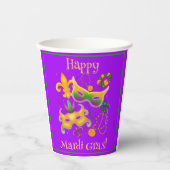 マルディグラスマスク（紋章の）フラ・ダ・リビーズキングケーキ 紙コップ (正面)