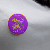 マルディグラスマスク(紋章の)フラ・ダ・リビーズキングケーキ 缶バッジ