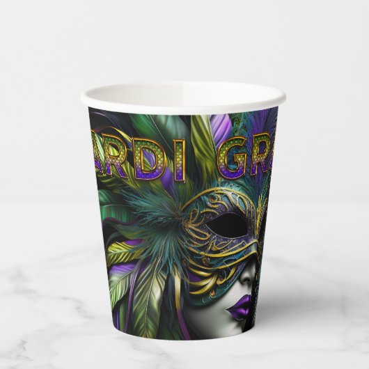 マルディグラスマスク 紙コップ (左)