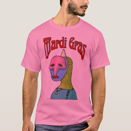 マルディグラスマスク Tシャツ (正面)