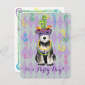 マルディグラスミニシュナウザー 招待状 (正面/裏面)