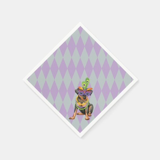 マルディグラスミニピン スタンダードカクテルナプキン (角)