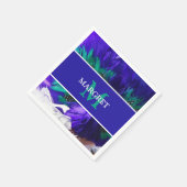 マルディグラスモノグラムイニシャルオン紫色の脂肪の火曜日 スタンダードカクテルナプキン (角)