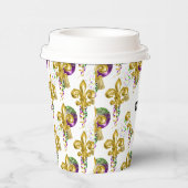 マルディグラスリリーフェスティバルカスタムカップホワイト金ゴールド 紙コップ (右)