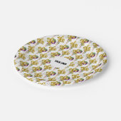 マルディグラスリリーフェスティバルカスタムプレートホワイト金ゴールド ペーパープレート (アングル)