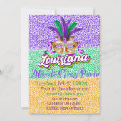マルディグラスルイジアナグリッター仮装パーティー 招待状 (正面)