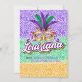 マルディグラスルイジアナグリッター仮装パーティー 招待状 (裏面)