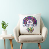 マルディグラスレインボーアンドマスク装飾用クッション クッション (椅子)