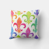 マルディグラスレインボー（紋章の）フラ・ダ・リパターン クッション (裏面)