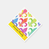 マルディグラスレインボー（紋章の）フラ・ダ・リファミリー名 スタンダードカクテルナプキン (角)
