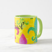 マルディグラスレインボー(紋章の)フラ・ダ・リモノグラム マグカップ (正面右)