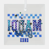 マルディグラスレッドブラック ガラスオーナメント (裏面)