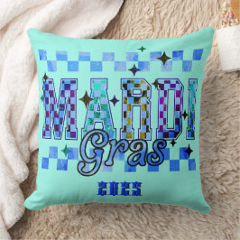 マルディグラスレッドブラック クッション